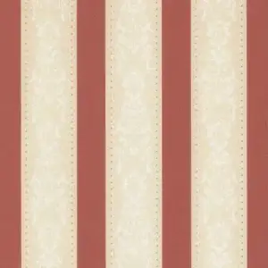 Barockstreifen Tapete Sandudd Medaillon Stripes - Rot, Musterstück